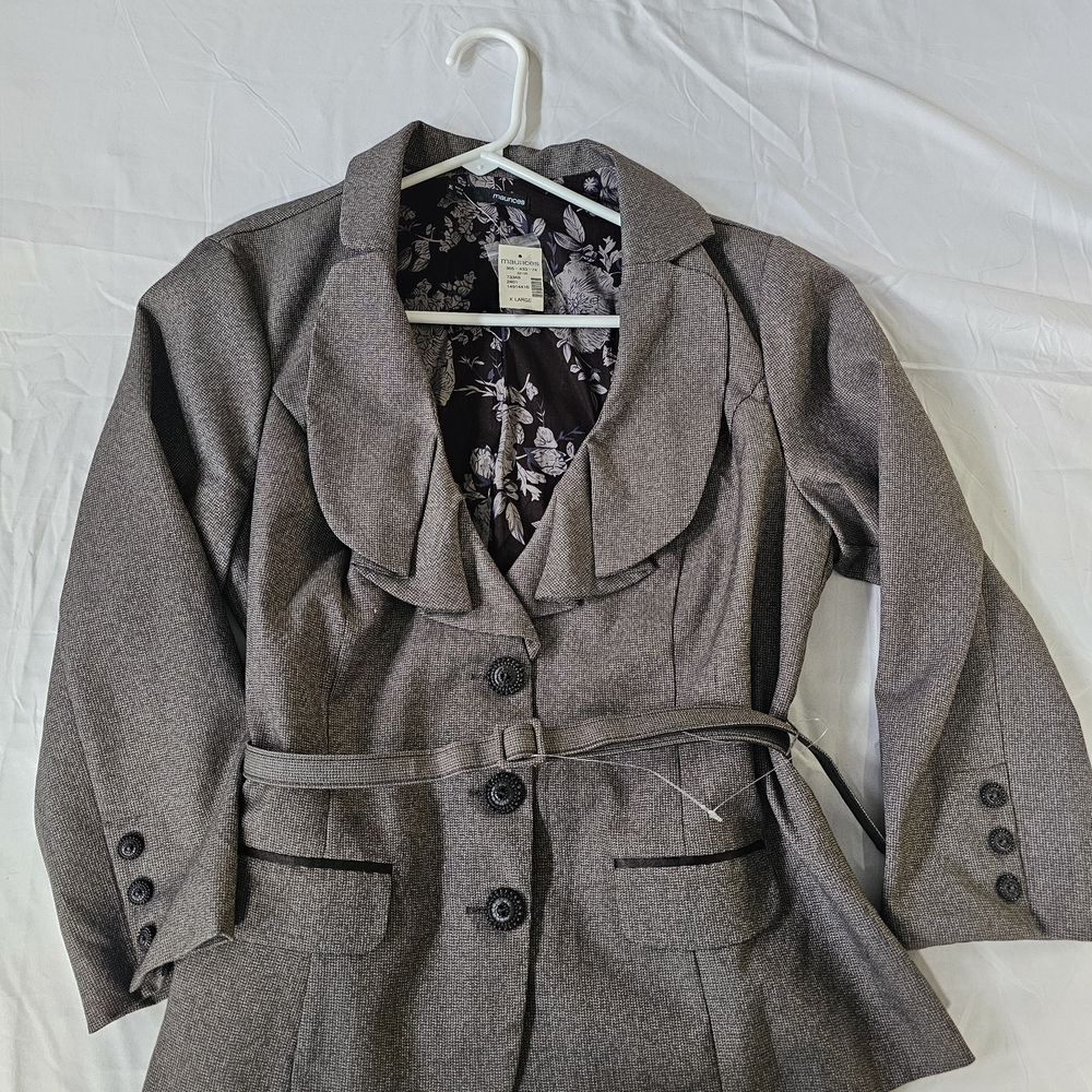 Maurices Charcoal Blazer with Belt